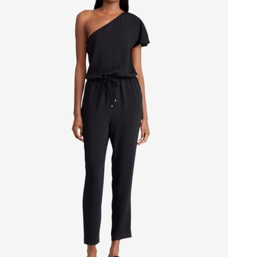 NWT Ralph Lauren Black One Shoulder Pant Jumpsuit
